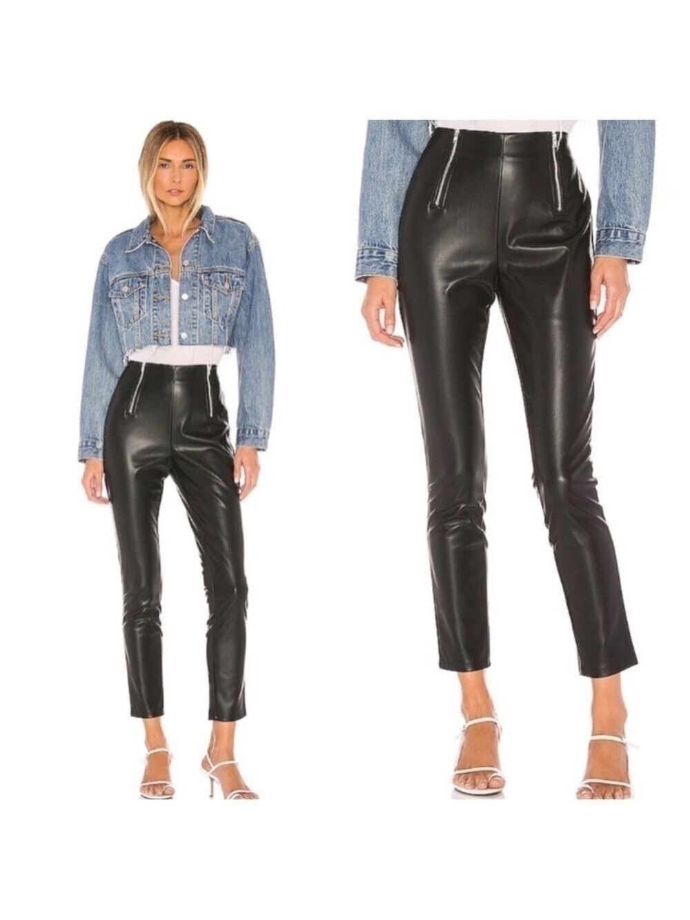 REVOLVE Superdown Faux Leather Kris Double Zipper Pants